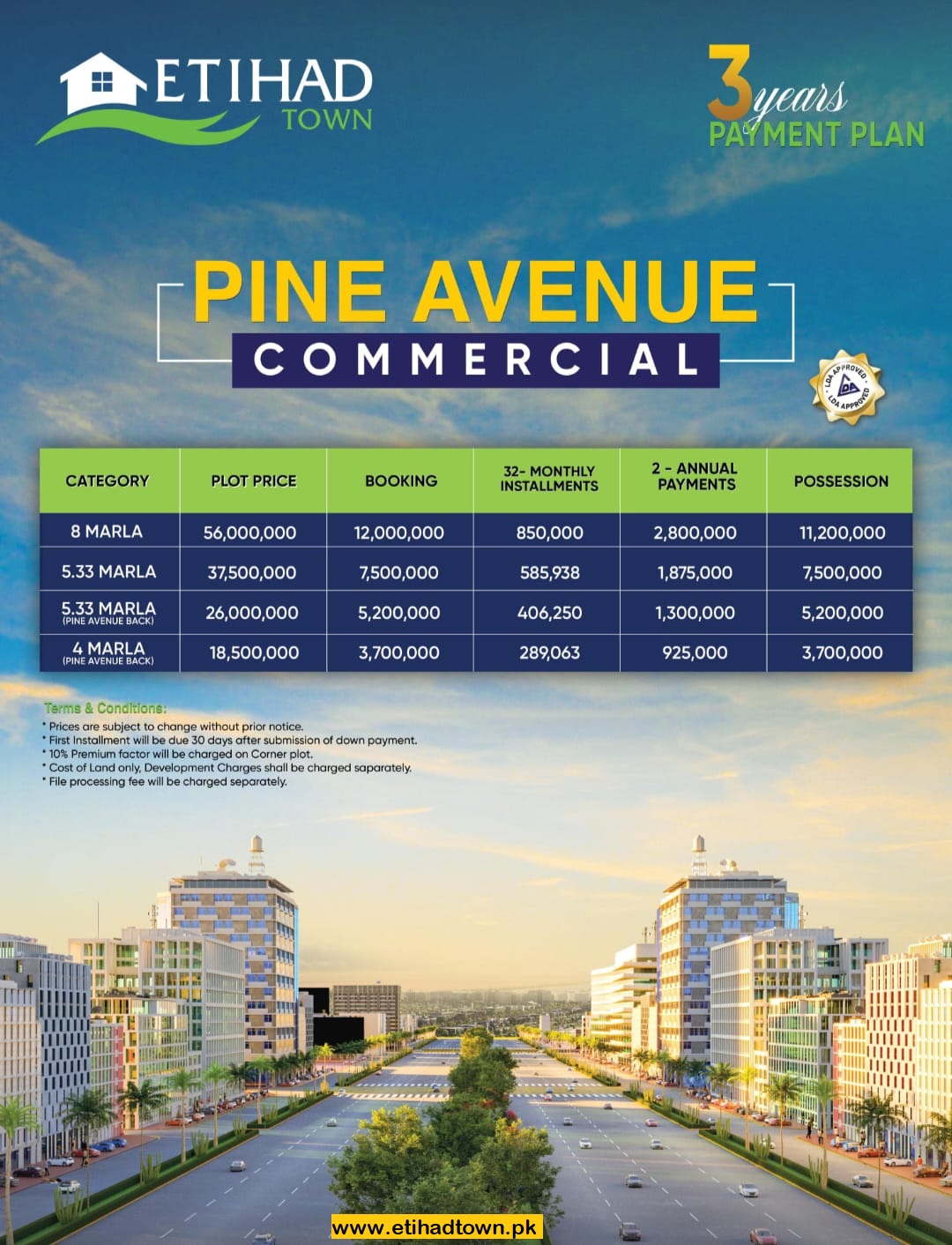 Pine Avenue Commercials at Etihad Town Phase 2