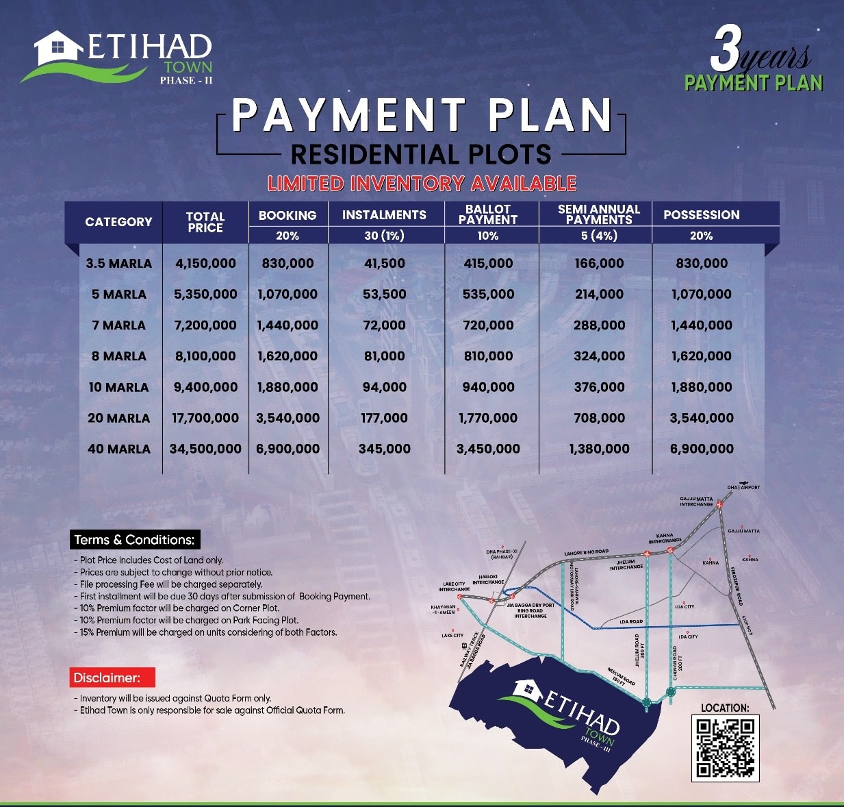 Etihad Town Phase 2 Payment Plan