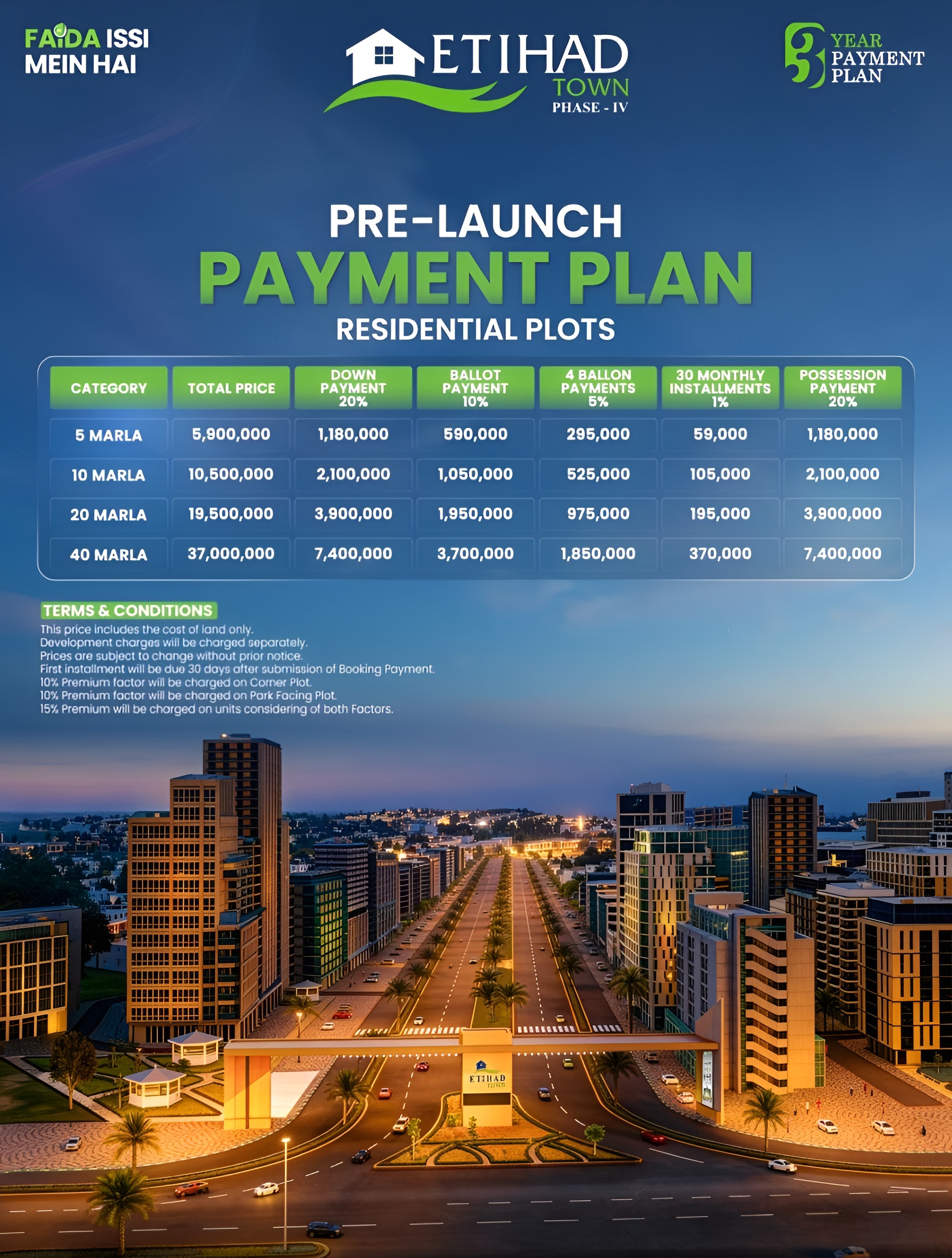 Etihad Town Phase 4 Payment Plan